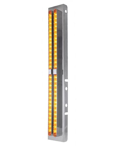 (BULK) LED PETERBILT AIR CLEANER BRACKET WITH 14 AMBER LED 24" LIGHT BAR X 4 - AMBER LENS (BULK) LED PETERBILT AIR CLEANER BRACKET WITH 14 AMBER LED 24" LIGHT BAR X 4 - AMBER LENS