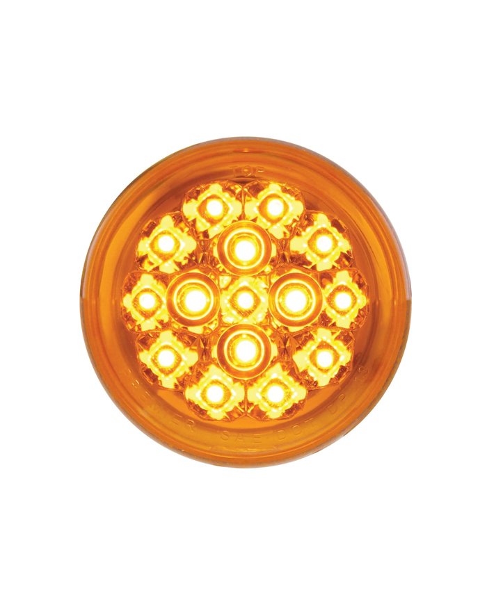(CARD) 15 AMBER LED 2 3/8" HARLEY TURN SIGNAL - AMBER LENS