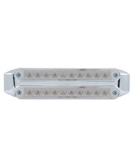(CARD) CHROME 10 AMBER/10 AMBER LED 6 1/2" FLUSH MOUNT LIGHT BAR - AMBER/CLEAR LENS (CARD) CHROME 10 AMBER/10 AMBER LED 6 1/2" FLUSH MOUNT LIGHT BAR - AMBER/CLEAR LENS