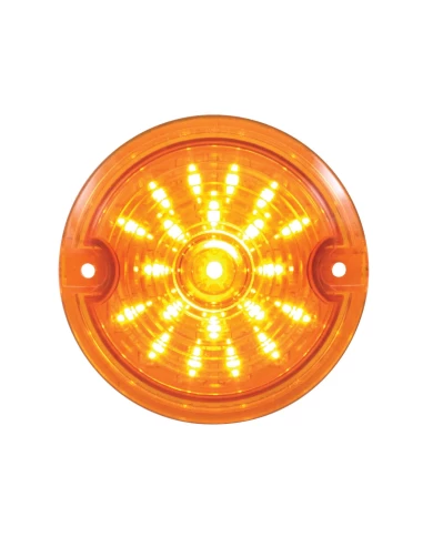 (CARD) 21 LED 3 1/4" ROUND HARLEY DAVIDSON SIGNAL LIGHT WITH 1156 PLUG - AMBER / AMBER LENS (CARD) 21 LED 3 1/4" ROUND HARLEY DAVIDSON SIGNAL LIGHT WITH 1156 PLUG - AMBER / AMBER LENS