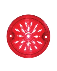 (CARD) 21 LED 3 1/4" ROUND HARLEY DAVIDSON SIGNAL LIGHT WITH 1156 PLUG - RED / RED LENS