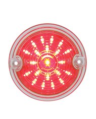 (CARD) 21 LED 3 1/4" ROUND HARLEY DAVIDSON SIGNAL LIGHT WITH 1156 PLUG - RED / CLEAR LENS
