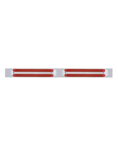 (BULK) LED CHROME TOP MUD FLAP PLATE WITH 10 LED LIGHT BAR X 4 - RED LED/RED LENS (BULK) LED CHROME TOP MUD FLAP PLATE WITH 10 LED LIGHT BAR X 4 - RED LED/RED LENS