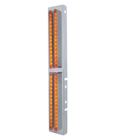 (BULK) LED PETERBILT AIR CLEANER BRACKET WITH 14 AMBER LED 12" LIGHT BAR X 8 - AMBER LENS (BULK) LED PETERBILT AIR CLEANER BRACKET WITH 14 AMBER LED 12" LIGHT BAR X 8 - AMBER LENS