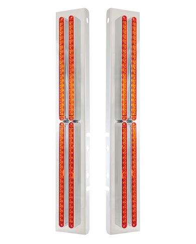 (BULK) LED PETERBILT AIR CLEANER BRACKET WITH 19 AMBER LED 12" LIGHT BAR WITH REFLECTOR X 8 - AMBER LENS (BULK) LED PETERBILT AIR CLEANER BRACKET WITH 19 AMBER LED 12" LIGHT BAR WITH REFLECTOR X 8 - AMBER LENS