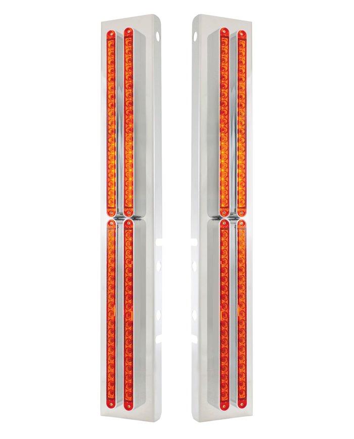 (BULK) LED PETERBILT AIR CLEANER BRACKET WITH 19 AMBER LED 12" LIGHT BAR WITH REFLECTOR X 8 - AMBER LENS (BULK) LED PETERBILT AIR CLEANER BRACKET WITH 19 AMBER LED 12" LIGHT BAR WITH REFLECTOR X 8 - AMBER LENS