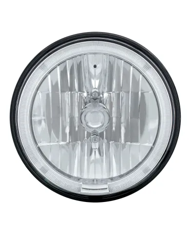 UP31285-7" Crystal Headlight With White LED Halo Ring