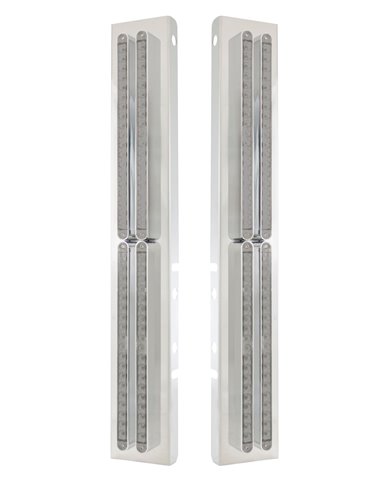 (BULK) LED PETERBILT AIR CLEANER BRACKET WITH 19 AMBER LED 12" LIGHT BAR WITH REFLECTOR X 8 - CLEAR LENS (BULK) LED PETERBILT AIR CLEANER BRACKET WITH 19 AMBER LED 12" LIGHT BAR WITH REFLECTOR X 8 - CLEAR LENS