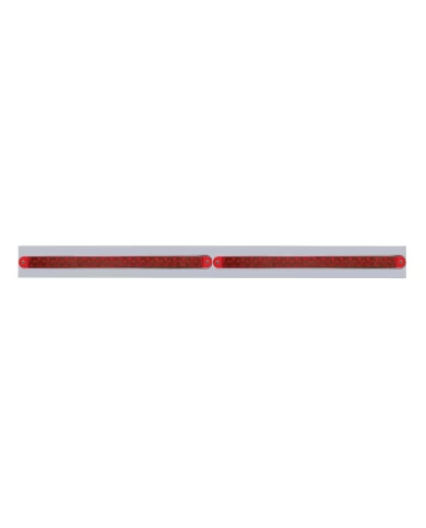 (BULK) LED CHROME TOP MUD FLAP PLATE WITH 19 RED LED LIGHT BAR WITH REFLECTOR X 2 - RED LENS (BULK) LED CHROME TOP MUD FLAP PLATE WITH 19 RED LED LIGHT BAR WITH REFLECTOR X 2 - RED LENS