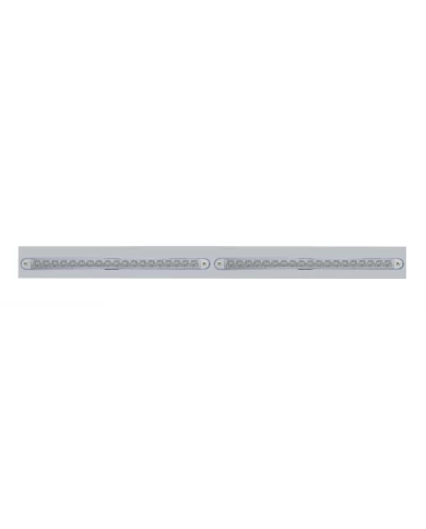 (BULK) LED CHROME TOP MUD FLAP PLATE WITH 19 RED LED LIGHT BAR WITH REFLECTOR X 2 - CLEAR LENS (BULK) LED CHROME TOP MUD FLAP PLATE WITH 19 RED LED LIGHT BAR WITH REFLECTOR X 2 - CLEAR LENS