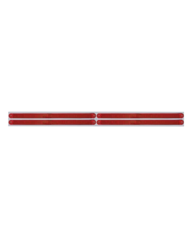 (BULK) LED CHROME TOP MUD FLAP PLATE WITH 14 RED LED LIGHT BAR X 4 - RED LENS (BULK) LED CHROME TOP MUD FLAP PLATE WITH 14 RED LED LIGHT BAR X 4 - RED LENS