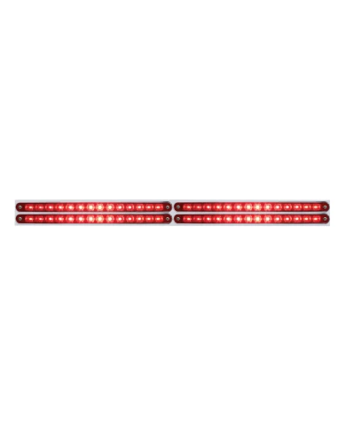 (BULK) LED CHROME TOP MUD FLAP PLATE WITH 14 RED LED LIGHT BAR X 4 - RED LENS (BULK) LED CHROME TOP MUD FLAP PLATE WITH 14 RED LED LIGHT BAR X 4 - RED LENS