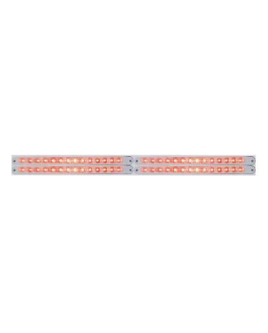 (BULK) LED CHROME TOP MUD FLAP PLATE WITH 14 RED LED LIGHT BAR X 4 - CHROME LENS (BULK) LED CHROME TOP MUD FLAP PLATE WITH 14 RED LED LIGHT BAR X 4 - CHROME LENS