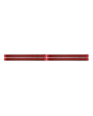 (BULK) LED CHROME TOP MUD FLAP PLATE WITH 19 RED LED LIGHT BAR WITH REFLECTOR X 4 - RED LENS (BULK) LED CHROME TOP MUD FLAP PLATE WITH 19 RED LED LIGHT BAR WITH REFLECTOR X 4 - RED LENS
