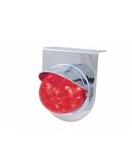(BULK) S.S. LIGHT BRACKET W/ 1 LARGE WATERMELON DUAL FUNCTION 17 RED LED LIGHT WITH VISOR - RED LENS