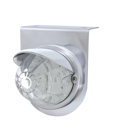 (BULK) S.S. LIGHT BRACKET W/ 1 LARGE WATERMELON SINGLE FUNCTION 17 AMBER LED LIGHT WITH VISOR - CLEAR LENS (BULK) S.S. LIGHT BRACKET W/ 1 LARGE WATERMELON SINGLE FUNCTION 17 AMBER LED LIGHT WITH VISOR - CLEAR LENS