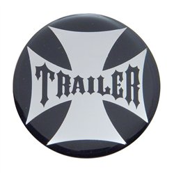 UP23229-2K-"Trailer" Maltese Cross Air Valve Knob Candy Color Sticker Only- Glossy Black