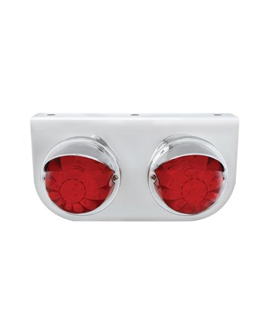 (BULK) S.S. LIGHT BRACKET W/ 2 LARGE WATERMELON DUAL FUNCTION 17 RED LED LIGHT WITH VISOR - RED LENS (BULK) S.S. LIGHT BRACKET W/ 2 LARGE WATERMELON DUAL FUNCTION 17 RED LED LIGHT WITH VISOR - RED LENS