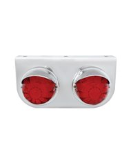 (BULK) S.S. LIGHT BRACKET W/ 2 LARGE WATERMELON DUAL FUNCTION 17 RED LED LIGHT WITH VISOR - RED LENS (BULK) S.S. LIGHT BRACKET W/ 2 LARGE WATERMELON DUAL FUNCTION 17 RED LED LIGHT WITH VISOR - RED LENS