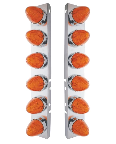 (BULK) S.S. PB AIR CLEANER KIT W/ TWELVE 19 AMBER LED WATERMELON MARKER LIGHT - DARK AMBER LENS (BULK) S.S. PB AIR CLEANER KIT W/ TWELVE 19 AMBER LED WATERMELON MARKER LIGHT - DARK AMBER LENS