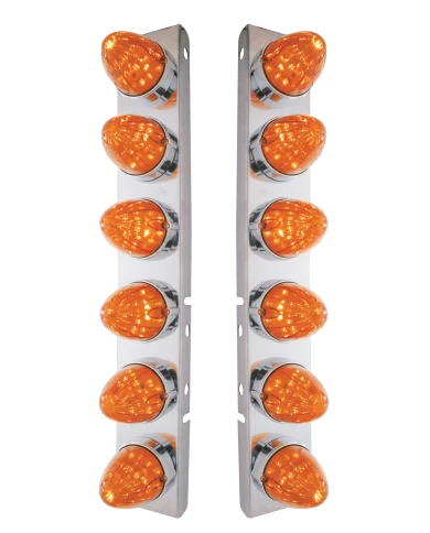 (BULK) S.S. PB AIR CLEANER KIT W/ TWELVE 19 AMBER LED WATERMELON MARKER LIGHT - DARK AMBER LENS (BULK) S.S. PB AIR CLEANER KIT W/ TWELVE 19 AMBER LED WATERMELON MARKER LIGHT - DARK AMBER LENS