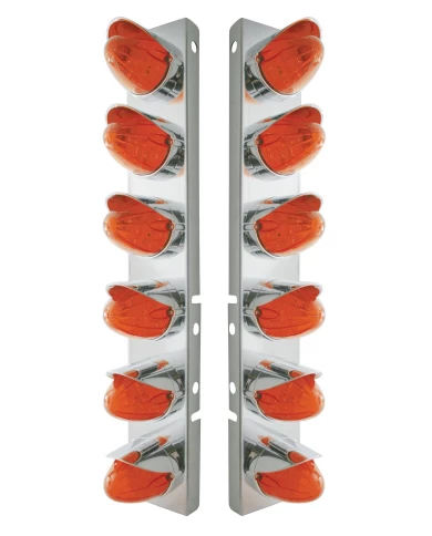 (BULK) S.S. PB AIR CLEANER KIT W/ TWELVE 19 AMBER LED WATERMELON MARKER LIGHT WITH VISOR - DARK AMBER LENS (BULK) S.S. PB AIR CLEANER KIT W/ TWELVE 19 AMBER LED WATERMELON MARKER LIGHT WITH VISOR - DARK AMBER LENS