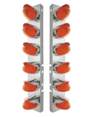 (BULK) S.S. PB AIR CLEANER KIT W/ TWELVE 19 AMBER LED WATERMELON MARKER LIGHT WITH VISOR - DARK AMBER LENS (BULK) S.S. PB AIR CLEANER KIT W/ TWELVE 19 AMBER LED WATERMELON MARKER LIGHT WITH VISOR - DARK AMBER LENS