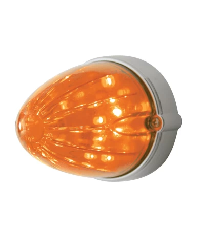 (BULK) 19 AMBER LED FLUSH MOUNT WATERMELON AUXILIARY LIGHT - DARK AMBER LENS