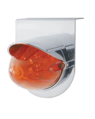 (BULK) S.S. LIGHT BRACKET W/ ONE 19 AMBER LED WATERMELON MARKER LIGHT WITH VISOR - DARK AMBER LENS (BULK) S.S. LIGHT BRACKET W/ ONE 19 AMBER LED WATERMELON MARKER LIGHT WITH VISOR - DARK AMBER LENS