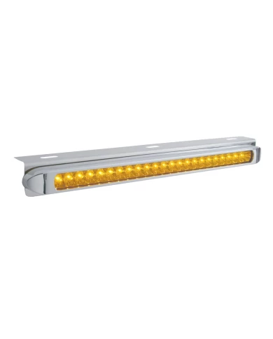 (BULK) STAINLESS STEEL LIGHT BRACKET WITH 23 LED 17 1/4" LIGHT BAR WITH BEZEL - AMBER LED/AMBER LENS (BULK) STAINLESS STEEL LIGHT BRACKET WITH 23 LED 17 1/4" LIGHT BAR WITH BEZEL - AMBER LED/AMBER LENS