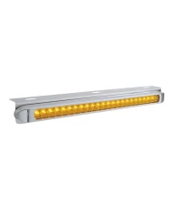 (BULK) STAINLESS STEEL LIGHT BRACKET WITH 23 LED 17 1/4" LIGHT BAR WITH BEZEL - AMBER LED/AMBER LENS