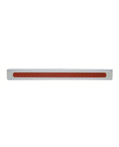 (BULK) STAINLESS STEEL LIGHT BRACKET WITH 23 LED 17 1/4" LIGHT BAR WITH BEZEL - RED LED/RED LENS (BULK) STAINLESS STEEL LIGHT BRACKET WITH 23 LED 17 1/4" LIGHT BAR WITH BEZEL - RED LED/RED LENS