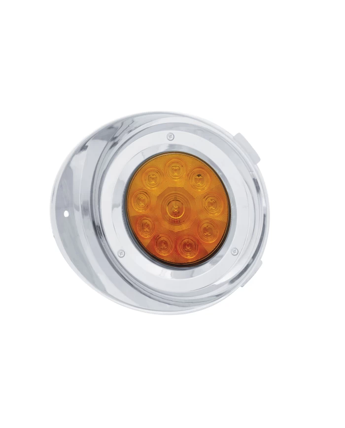 (CARD) 10 AMBER LED FREIGHTLINER DRIVER SIDE DRL CONVERSION KIT WITHOUT REFLECTOR WITH VISOR - AMBER LENS