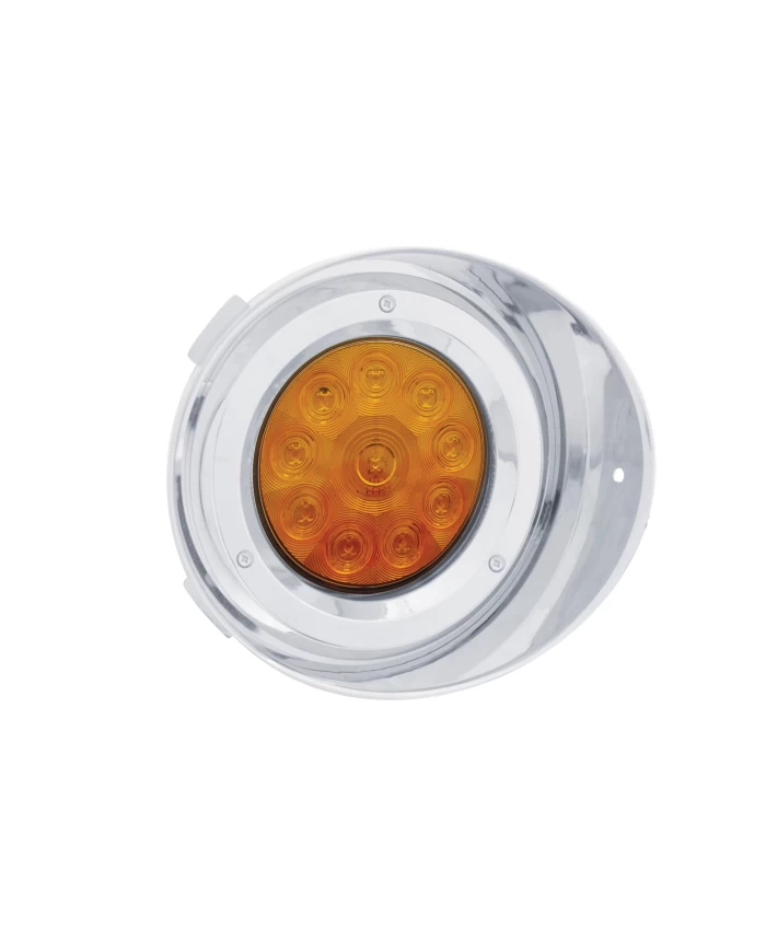 (CARD) 10 AMBER LED FREIGHTLINER PASSENGER SIDE DRL CONVERSION KIT WITHOUT REFLECTOR WITH VISOR - AMBER LENS