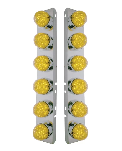 (BULK) S.S. PB AIR CLEANER KIT WITH TWELVE 19 AMBER LED WATERMELON MARKER LIGHT WITHOUT VISOR - AMBER LENS (BULK) S.S. PB AIR CLEANER KIT WITH TWELVE 19 AMBER LED WATERMELON MARKER LIGHT WITHOUT VISOR - AMBER LENS