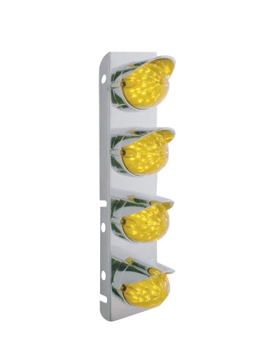 (BULK) S.S. PB AIR CLEANER KIT WITH EIGHT 19 AMBER LED WATERMELON MARKER LIGHT WITH VISOR - AMBER LENS (BULK) S.S. PB AIR CLEANER KIT WITH EIGHT 19 AMBER LED WATERMELON MARKER LIGHT WITH VISOR - AMBER LENS