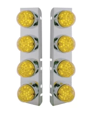 (BULK) S.S. PB AIR CLEANER KIT WITH EIGHT 19 AMBER LED WATERMELON MARKER LIGHT WITHOUT VISOR - AMBER LENS