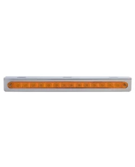 (BULK) STAINLESS STEEL LIGHT BRACKET W/ 14 AMBER LED 12" SEQUENTIAL LIGHT BAR W/ AMBER LENS - LEFT TO RIGHT