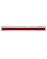 (BULK) STAINLESS STEEL LIGHT BRACKET W/ 14 RED LED 12" SEQUENTIAL LIGHT BAR W/ RED LENS - LEFT TO RIGHT