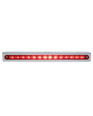 (BULK) STAINLESS STEEL LIGHT BRACKET W/ 14 RED LED 12" SEQUENTIAL LIGHT BAR W/ RED LENS - LEFT TO RIGHT (BULK) STAINLESS STEEL LIGHT BRACKET W/ 14 RED LED 12" SEQUENTIAL LIGHT BAR W/ RED LENS - LEFT TO RIGHT