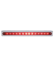 (BULK) STAINLESS STEEL LIGHT BRACKET W/ 14 RED LED 12" SEQUENTIAL LIGHT BAR W/ RED LENS - LEFT TO RIGHT