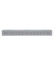 (BULK) STAINLESS STEEL LIGHT BRACKET W/ 14 AMBER LED 12" SEQUENTIAL LIGHT BAR W/ CLEAR LENS - LEFT TO RIGHT