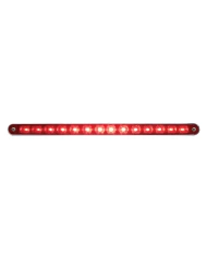 (CARD) 14 RED LED 12" SEQUENTIAL LIGHT BAR W/ CHROME PLASTIC BEZEL - RED LENS (CARD) 14 RED LED 12" SEQUENTIAL LIGHT BAR W/ CHROME PLASTIC BEZEL - RED LENS