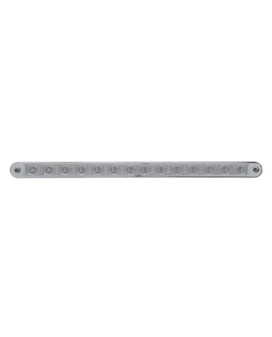 (CARD) 14 AMBER LED 12" SEQUENTIAL LIGHT BAR W/ CHROME PLASTIC BEZEL - CLEAR LENS (CARD) 14 AMBER LED 12" SEQUENTIAL LIGHT BAR W/ CHROME PLASTIC BEZEL - CLEAR LENS
