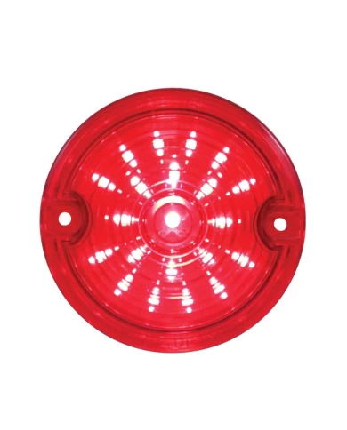 (CARD) 21 LED 3 1/4" ROUND HARLEY DAVIDSON SIGNAL LIGHT WITH 1157 PLUG - RED / RED LENS (CARD) 21 LED 3 1/4" ROUND HARLEY DAVIDSON SIGNAL LIGHT WITH 1157 PLUG - RED / RED LENS