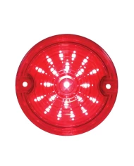 (CARD) 21 LED 3 1/4" ROUND HARLEY DAVIDSON SIGNAL LIGHT WITH 1157 PLUG - RED / RED LENS