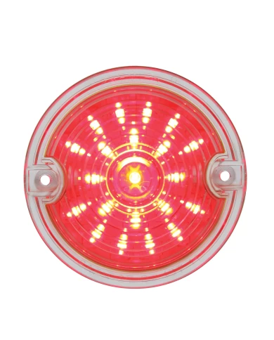 (CARD) 21 LED 3 1/4" ROUND HARLEY DAVIDSON SIGNAL LIGHT WITH 1157 PLUG - RED / CLEAR LENS (CARD) 21 LED 3 1/4" ROUND HARLEY DAVIDSON SIGNAL LIGHT WITH 1157 PLUG - RED / CLEAR LENS