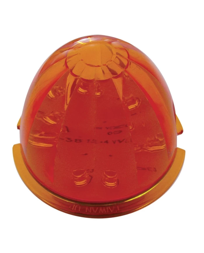 (CARD) 17 AMBER LED ROUND AUXILIARY WATERMELON LIGHT - DARK AMBER LENS