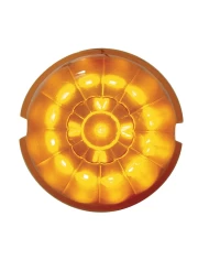 (CARD) 17 AMBER LED ROUND AUXILIARY WATERMELON LIGHT - DARK AMBER LENS