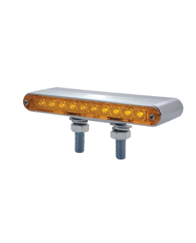 (CARD) 10 AMBER/RED CHROME PLASTIC 6 1/2" DOUBLE FACE LIGHT BAR - AMBER/RED LENS (CARD) 10 AMBER/RED CHROME PLASTIC 6 1/2" DOUBLE FACE LIGHT BAR - AMBER/RED LENS